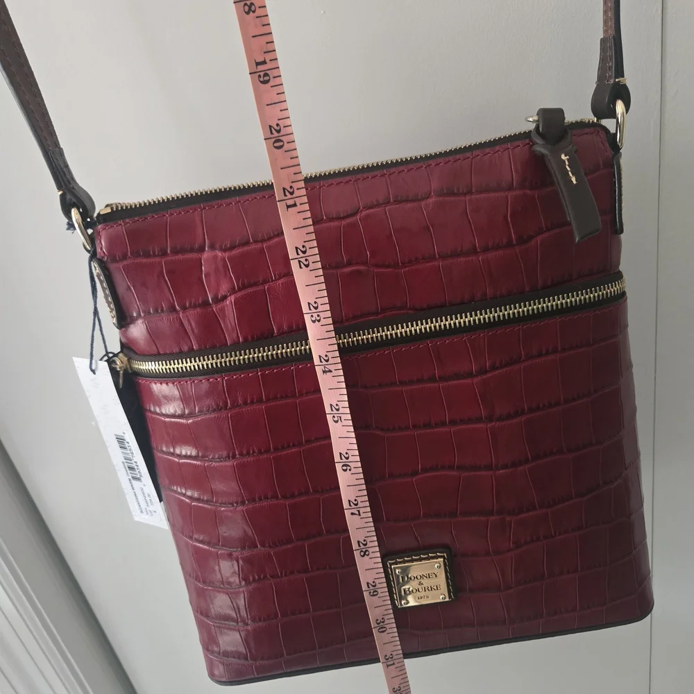 Dooney & Bourke Burgundy Croc Embossed Crossbody Bag - Picture 6 of 9